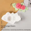 Silicone mold for two hydrangea flowers used for DIY scented gypsum and wax craft - 2 Hydrangeas ZW-294