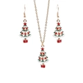 Set gioielli natalizi con collana e orecchini a forma di albero in smalto colorato - Set di Orecchini e Collana Albero di Natale