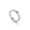 Minimalistischer flacher Ring aus silbernem Edelstahl mit polierter Hochglanz-Oberfläche - US 6 / Silber