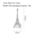 Polished silver 10cm Eiffel Tower metal model statue for home decor and gifts - Silver - 10cm Tower