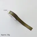 2.0cm black and gold diagonal striped decorative ribbon for DIY gift wrapping and crafts - 2cm Gold Twill / Size 6