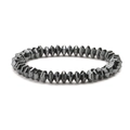 8mm magnetic hematite beaded bracelet for men with multifaceted irregular stones - Black Irregular Faceted (Non-magnetic)