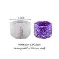 Hexagonal silicone mold for DIY resin storage cups, translucent finish, size 5.5x3.5cm - Hexagon Cup
