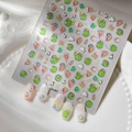 3D embossed summer watermelon and rabbit nail stickers with vibrant jelly relief texture - Summer Watermelon and White Rabbit Style (CO-347)
