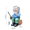 Figura de pescador esqueleto de resina con medidas detalladas e información de peso - Anciano Pescando con Gafas