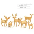 6-piece set of lifelike white-tailed deer figurines in a metallic gold finish - Golden White Tailed Deer Six Piece Set