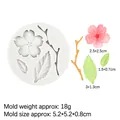 Weiße Silikonform mit Kirschblüten und Blättern für die Kuchendekoration und Backen - 3# Kirschblüte/Blumen (Grau)
