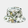 Detail view of foldable sun hat with artistic fruit and pear botanical prints - M(56-58cm) / Pear and Fig Botanical Print (2# Color)