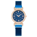 Women's rose gold watch with starry blue dial and Milanese mesh magnetic strap - Blue