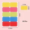 Set of 10 colorful adhesive blank labels in five colors measuring 5.7x3.5cm each - 10 Pcs 5 Colors Labels