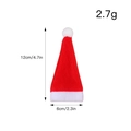 Mini bonnet de Noël pour couverts ou bouteilles, décor rouge en tissu brossé de 12x6cm - Moyen (12x6cm) / Rouge