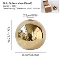 Small gold electroplated spherical ceramic vase with a high-gloss mirror finish for decor - Small / Gold
