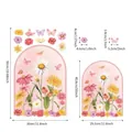 Rosa Boho Blumenbogen Wandaufkleber mit Schmetterlingen Maße 50x30cm Details - Aquarell Floral Schmetterling Bogenfenster Stil (UV70319T_R)