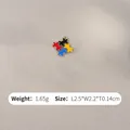Pendentif en forme de puzzle coloré pour bijoux de couple avec finition en émail multicolore - Forme de Pièce de Puzzle (4)