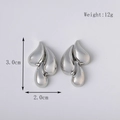 Boucles d'oreilles double goutte d'eau en argent, hauteur 3,0 cm, poids 12 g spécifications - Style B Argent