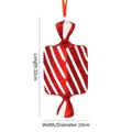 32cm Red and white striped candy ornament with glitter for Christmas tree decor - 32cm Square Diagonal Striped Candy