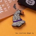 Halloween witch hat resin charm with spider web pattern and orange pumpkin detail - Black Wizard Hat