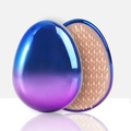 Spazzola districante a forma di uovo con sfumatura blu-viola e setole beige morbide - Blu Sfumato (Galvanizzato)