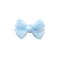Light blue grosgrain ribbon bow hair clip for babies with soft seamless fabric wrap - Light Blue (17)