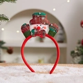 Festlicher Weihnachts-Haarreif mit Plüsch-Schneemann und rot-grünem Schottenkaro-Hut - Weihnachten Haarreif (Schneemann)