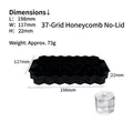 Black honeycomb silicone ice tray with 37 hexagonal cells for whiskey and cocktails - 37-Grid Honeycomb (No Lid) / Black