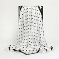 Sciarpa quadrata in seta a pois 90cm grande scialle bianco con bordi neri - Bianco (FT150-6) / 90x90cm