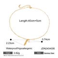 Collier MAMA en acier inoxydable plaqué or 18 carats avec perle et détails des dimensions - Doré
