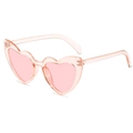 Stylish heart shaped sunglasses in transparent rose pink resin for fashion parties - Transparent Pink / Pink