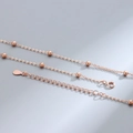 S925 sterling silver beaded chain necklace in rose gold finish with adjustable clasp - 3mm Bead Cable Chain / Rose Gold