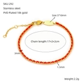 Pulsera de cuerda roja de acero inoxidable chapado en oro de 18k con placa y cierre de langosta - Acero inoxidable/Chapado en oro de 18k PVD / Dorado