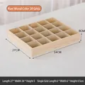 20-slot wooden storage box organizer with natural grain finish for desk accessories - Natural 20 Grids
