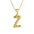 Minimalistische Halskette aus 18K vergoldetem Edelstahl mit Buchstabe Z Anhänger und Steinstruktur - Buchstabe Z / Gold