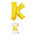 Glänzender goldener Folienballon Buchstabe K mit Verpackung und Halm für Geburtstagsfeiern - Buchstabe K / Gold