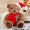 Brown Christmas Teddy Bear plush with red scarf and hat featuring happy Bear embroidery - Gift Bag Only (No Bear) / Corresponding Version for Red Scarf Camel Bear