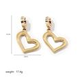 Minimalist gold heart-shaped hoop earrings, 4.3cm height with hollow design for women - Large Hollow Heart / Gold