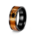 Anello intelligente NFC NTAG213 nero con motivo a circuito arancione e finitura metallica - US 6 / Nero