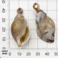 Acryl schelphangers met bruine agaatstructuur en 45mm afmeting op schaal - 1 Stuk Acryl Conch 21x44mm