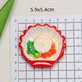 Miniature hot pot figurine shell plate with resin food model and size scale 5.9x5.4cm - Shell Bowl Veggies & Egg / With Magnet