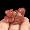 Hand-carved reddish-brown squirrel figurine made from natural agate crystal stone - Purple Aventurine