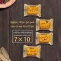 Golden 7x10cm packaging bags for cookies and candy with motivational phrases in 100pcs pack - Gold Base Happy (4-in-1) / 7*10cm (100 Pieces/Pack)