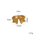 Golden stainless steel bow charm with 15mm width for jewelry making and DIY projects - Style E / Gold