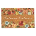 Autumn themed welcome rug with pumpkins and leaves pattern on rectangle doormat - 40*60cm / Christmas Mat-11 (Autumn Pumpkin)