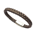 Bracciale intrecciato bronzo metallizzato con chiusura magnetica in argento lucido - Bracciale magnetico intrecciato bronzo (30147)