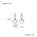 Silver heart-shaped earrings in stainless steel featuring sparkling white cubic zirconia - Steel Color / White Zirconia
