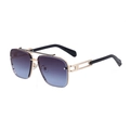 Fashionable square gold sunglasses with gradient blue-purple lenses and metal frames - C5 Gold Gray to Blue Gradient