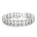 Minimalistisches 11 mm silbernes Fahrradketten-Armband für Herren im industriellen Stil - 23CM / Silber Poliert (KB32078-D)