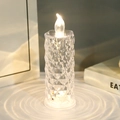 Rose crystal LED night light with warm white refraction projection for cozy atmosphere - Rainbow / Small Style - Phantom Color Pack