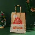 Christmas Santa Claus kraft paper gift bag with rope handles and Ho Ho Ho festive print - 021-6 (Ho Ho Ho Santa Graphic)