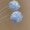 Handgefertigte Blumenohrstecker in Blau und Weiß, süßes florales Accessoire - 12# Silberstift-Blau