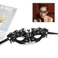 Elegant black lace masquerade eye mask for women for Halloween and parties - 024 Fire Phoenix